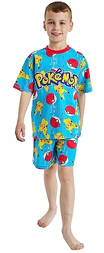 Jungen Pokemon Kurzer Schlafanzug Gamer Gaming Pyjama, Pokemon Blue Shorty, 146 von Pokémon