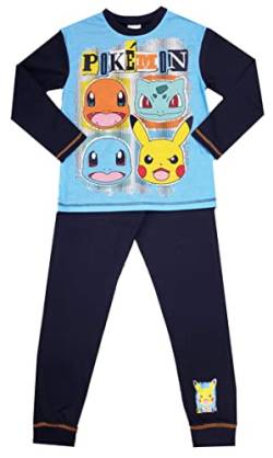 Jungen Pokemon Schlafanzug - Langarm - 5 bis 11 Jahre, schwarz / blau, 146 von Pokémon