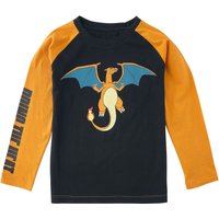 Pokémon - Anime Langarmshirt für Kinder - Kids - Glurak - Bring The Heat - für Mädchen & Jungen - schwarz/orange  - EMP exklusives Merchandise! von Pokémon