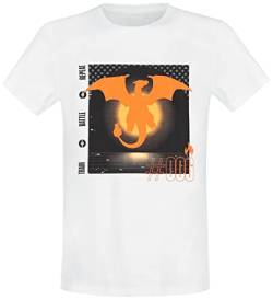 Pokémon Charizard Männer T-Shirt weiß XXL 100% Baumwolle Fan-Merch, Gaming von Pokémon