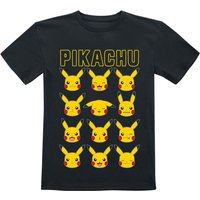 Pokémon - Gaming T-Shirt für Kinder - Kids - Pikachu Gesichter - für Mädchen & Jungen - schwarz von Pokémon