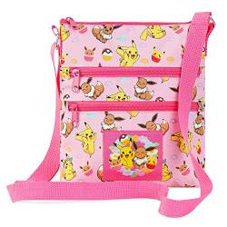 Pokemon Handtasche Mädchen Trendige Umhängetasche Kinder Coole kindertasche Pikachu Fanartikel Offizielles Merchandise Geschenke für Pokemon Fans, Rosa von Pokémon