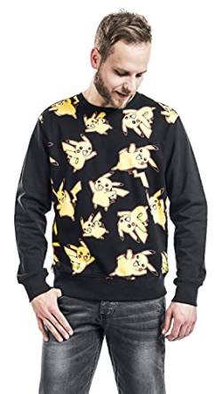 Pokemon Herren Pikachu All Over Sweater Sweatshirt, Schwarz (Black), M von Pokémon