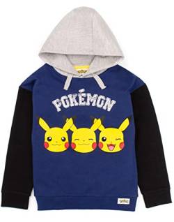 Pokemon Hoodie Jungen Kinder Pikachu Gesicht Blue Game Sweater Geschenk 11-12 Jahre von Pokémon