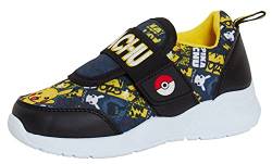 Pokemon Jungen Turnschuhe Kinder Pikachu Easy Touch Fasten Sportschuhe Laufschuhe Pumps Sneakers, - Schwarz - Größe: 32 EU von Pokémon