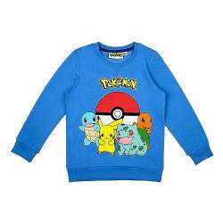 Pokemon Kapuenpullover Hoody Hoodi Junge Mädchen Pikachu (128, Blau) von Pokémon