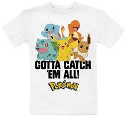 Pokémon Kids - Gotta Catch 'Em All Unisex T-Shirt weiß 122/128 von Pokémon