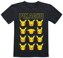 Pokémon Kids - Pikachu Gesichter Unisex T-Shirt schwarz 110/116 von Pokémon