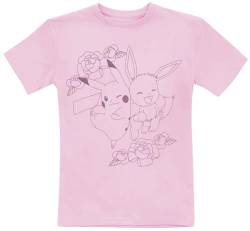 Pokémon Kids - Pikachu und Evoli Unisex T-Shirt rosa 140 von Pokémon