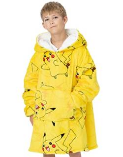 Pokemon Kids übergroße Decke Hoodie Pikachu oder Pokeball Sherpa Fleece Einheitsgröße von Pokémon