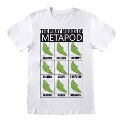 Pokemon - Many Moods Of Metapod T-Shirt für Herren/Damen Unisex (M) (Weiß/Grün/Schwarz) von Pokémon