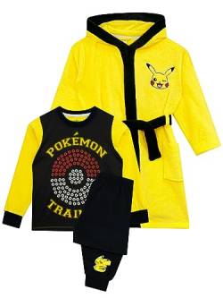 Pokémon Morgenmantel und Pikachu Pyjama Set | Pikachu Morgenmantel für Jungen | Offizielles Pikachu Merchandise | Gelb | 140 von Pokémon