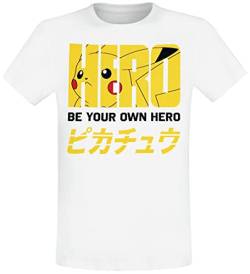 Pokémon Pikachu - Be Your Own Hero Männer T-Shirt weiß L von Pokémon