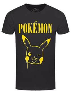 Pokémon Pikachu Graffitti Männer T-Shirt schwarz XL 100% Baumwolle Anime, Fan-Merch, Gaming, Pikachu von Pokémon
