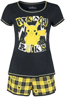 Pokémon Pikachu - Rocks Frauen Schlafanzug schwarz/gelb L von Pokémon