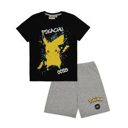 Pokemon Pyjama kurzer Schlafanzug Jungen oder Mädchen (DE/NL/SE/PL, Numerisch, 116, Regular, Schwarz) von Pokémon