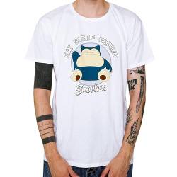 Pokemon - Snorlax Eat Sleep Repeat T-Shirt für Erwachsene, Unisex, weiß, XL von Pokémon