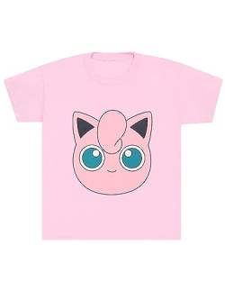 Pokémon T-Shirt | Mädchen Jigglypuff T-Shirt | Gamer T-Shirt | Größen 5 bis 13 Jahre | Offizielles Merchandise | Rose | 140 von Pokémon