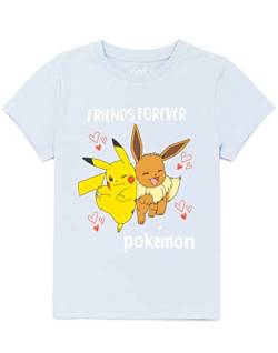 Pokemon T-Shirt Mädchen Kinder Pikachu Eevee Freunde Spiel Blaue Top 11-12 Jahre von Pokémon