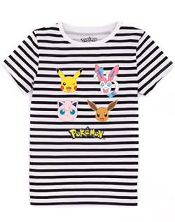 Pokemon T-Shirt Mädchen gestreiftes Pikachu Eevee Sylveon Charakter Top 5-6 Jahre von Pokémon