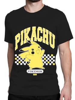 Pokémon-T-Shirt für Männer | Neuheit Herren Pikachu Tshirt | Baumwoll-T-Shirts für Herren | Größen S bis XX-Large | Schwarz Groß von Pokemon