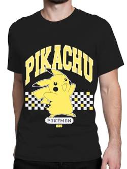 Pokémon-T-Shirt für Männer | Neuheit Herren Pikachu Tshirt | Baumwoll-T-Shirts für Herren | Größen S bis XX-Large | Schwarz XX-Large von Pokemon