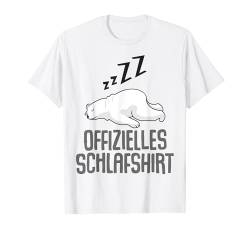 Offizielles Schlafshirt Pyjama Polarbär Bär Lustig Geschenk T-Shirt von Polar Bär Fun Geschenkidee Langschläfer Faulenzer