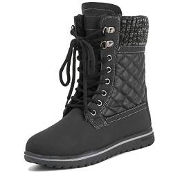 Polar Boot Damen Gesteppt Kurz Schnee Winter Kunstpelz Warm Dauerhaft Wasserdicht Stiefel - 3 - BLK36 AYC0528 von Polar Boot