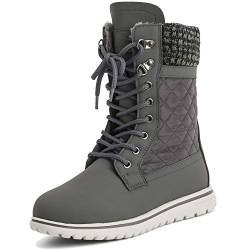 Polar Boot Damen Gesteppt Kurz Schnee Winter Kunstpelz Warm Dauerhaft Wasserdicht Stiefel - 4 - GRE37 AYC0526 von Polar Boot