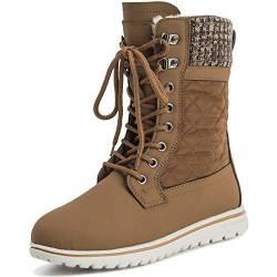 Polar Boot Damen Gesteppt Kurz Schnee Winter Kunstpelz Warm Dauerhaft Wasserdicht Stiefel - 4 - TAN37 AYC0527 von Polar Boot