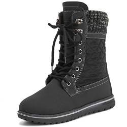 Polar Boot Damen Gesteppt Kurz Schnee Winter Kunstpelz Warm Dauerhaft Wasserdicht Stiefel - 7 - BLK40 AYC0525 von Polar Boot