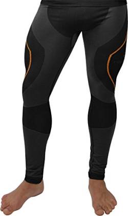 Polar Husky® Herren-Funktionsunterwäsche, Lange Unterhose Farbe Schwarz/Orange Größe L/XL von Polar Husky