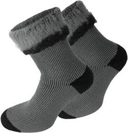 Polar Husky 3 Paar wärmende Wintersocken warme Kuschelsocken für Damen und Herren bis Größe 50 Farbe Extrem/Hot/Grau/Schwarz Größe 39/42 von Polar Husky