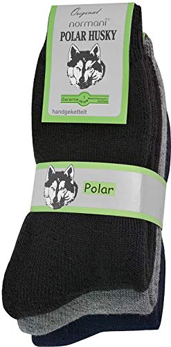 Polar Husky 6 Paar Nie Wieder Kalte Füße Winter Socken, super dick und sehr warm! Farbe Schwarz-Grau-Blau Größe 39-42 von Polar Husky