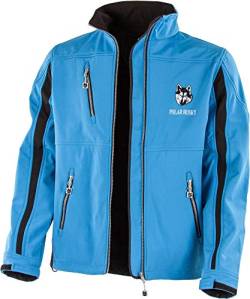 Polar Husky Herren Softshell-Jacke mit Fleece-Innenfutter - Wasserdichte Regenjacke Outdoor Farbe Blau/Schwarz Größe XL von Polar Husky