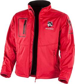 Polar Husky Herren Softshell-Jacke mit Fleece-Innenfutter - Wasserdichte Regenjacke Outdoor Farbe Rot/Schwarz Größe L von Polar Husky