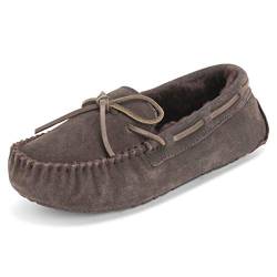 Polar Damen Mokassins Real Wildleder Australian Sheepskin Pelz Halbschuhe Hausschuhe - Braun - BRO38 AYC0224 von Polar