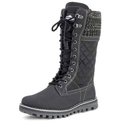 Polar Damen Schnee Dauerhaft Draussen Thermal Winter Warm Wasserdicht Mitte Wade Stiefel - Schwarz - UK6/EU39 - YC0376 von Polar