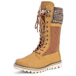 Polar Damen Schnee Dauerhaft Draussen Thermal Winter Warm Wasserdicht Mitte Wade Stiefel - Tan - UK8/EU41 - YC0377 von Polar