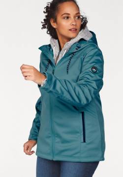 Große Größen: Polarino Softshelljacke, petrol, Gr.52 von Polarino