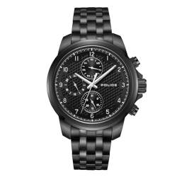 Mensor Herren-Chronograph mit schwarzem Zifferblatt und schwarzem Armband - PEWJK0021504, Schwarz von Police