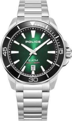 Police Herren Analog Quarz Uhr mit Edelstahl Armband PEWJH0021401 von Police