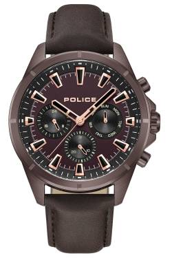 Police PEWJF0005802 Herren-Armbanduhr Multifunktion Burgund von Police