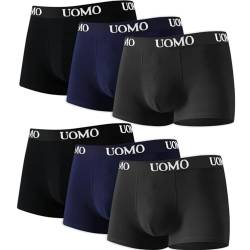 Poligono Packung mit 6 Teilen, Boxershorts Herren, Unterhosen Männer, elastische Baumwollunterwäsche, Herrenunterwäsche, Mehrfarbig, 2 Schwarz, 2 Blau, 2 Grau,3XL von Poligono