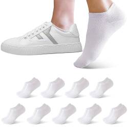 Poligono Sneaker Socken Damen Herren, Kurze Sportsocken, Weiche Baumwollsocken, Strümpfe Männer Atmungsaktiv, 6/9/12er Pack-weiß-EU von Poligono