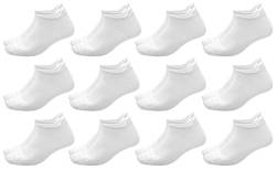 Poligono Sportsocken für Herren und Damen, kurze Anti-Blasen-Sneaker Socken, weiche Baumwoll-Knöchelsocken, Atmungsaktive Socken, ideal für Gymnastik, Fitness, Laufen,(12er-pack),Weiß,35-40 von Poligono