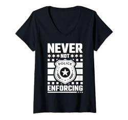 Damen Polizei Kommissar - Polizeibeamter Beamter Polizist T-Shirt mit V-Ausschnitt von Polizist Geschenke & Ideen