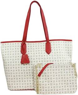 BORSA DONNA POLLINI HERITAGE SHOPPING BAG AVORIO/ROSSO TE8427 CO von Pollini