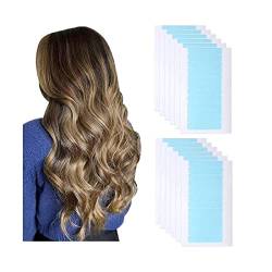 Haarverlängerungsband Doppelseitiges Klebeband 120 STÜCKE Haarverlängerungsband Tabs Doppelseitiges wasserdichtes Klebeband 4cm * 0,8cm Haar Blau von Polly Online