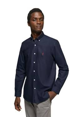 Polo Club Herren Hemd Blau Navy Einfarbig Baumwolle Businesshemden Klassisch Hemden - Freizeithemd Langarm - Long Sleeve Shirt von Polo Club